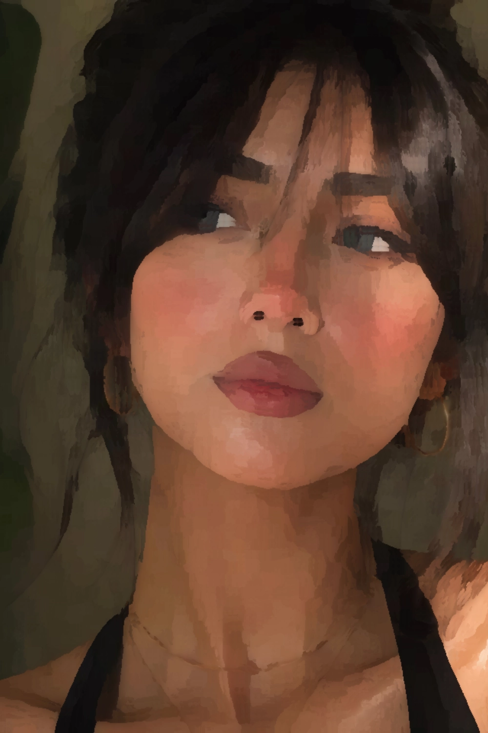 reference photo simplified into clean color shapes